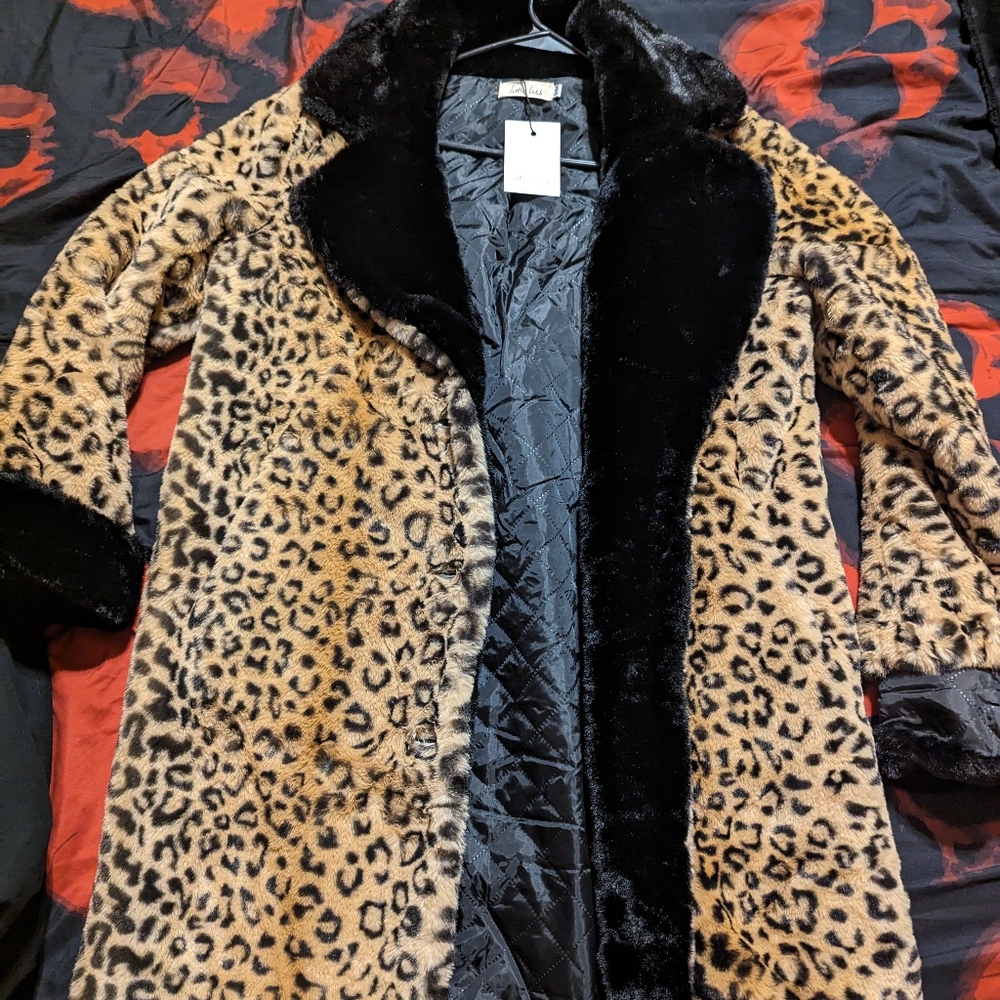 Little Lies Faux Fur Leopard Print Jacket